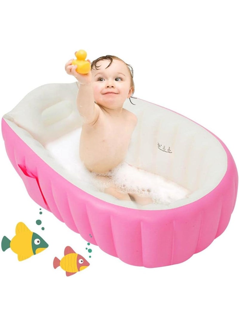 MeetuBaby Baby Inflatable Bathtub Anti-Slip Kid Infant Toddler Soft Foldable Shower Pool Travel Air Bath B(for 0-3 Years) - Image 1